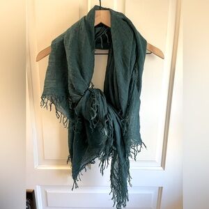 Chan Luu cashmere silk scarf wrap green